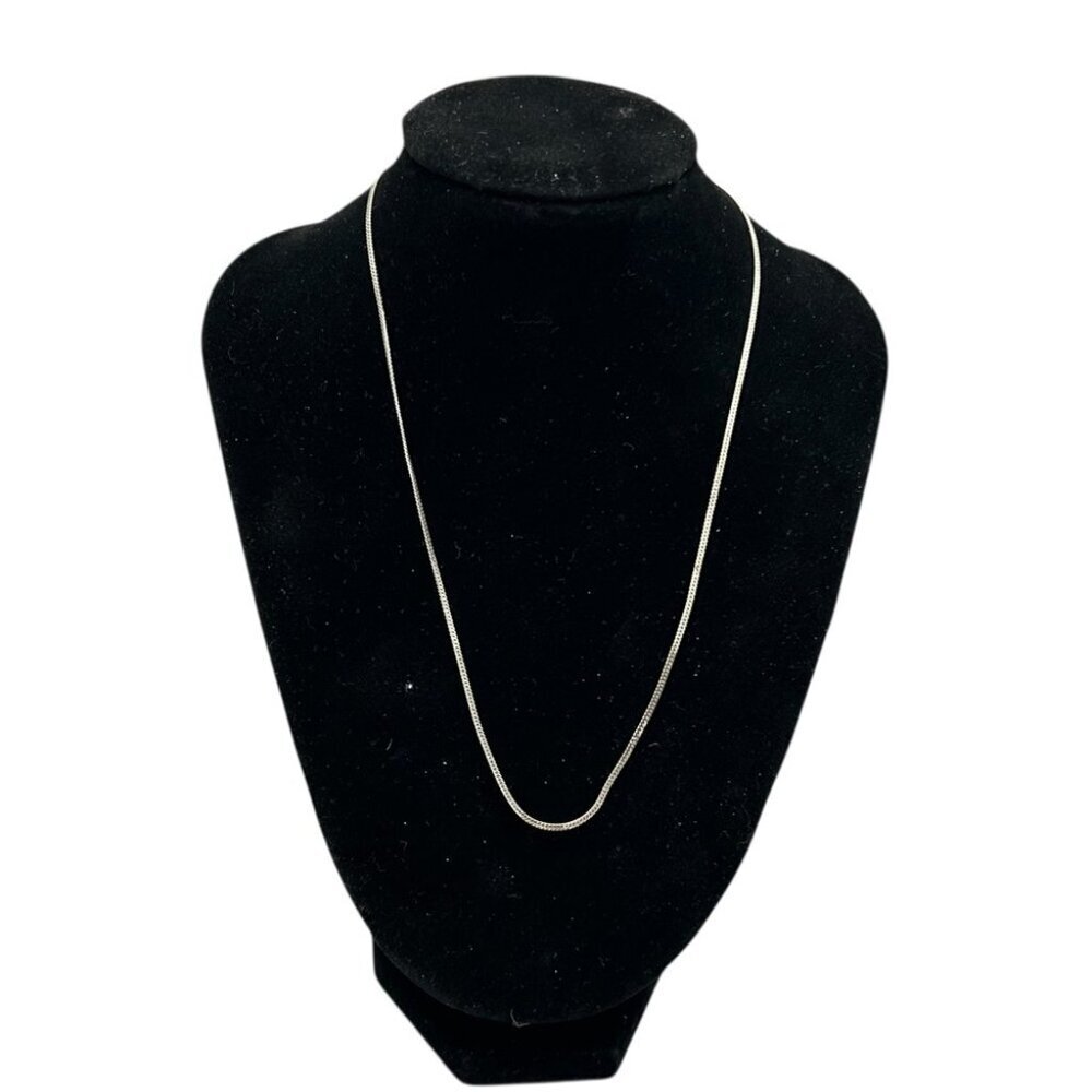 Vintage Silver Tone Snake Chain Necklace 16” Minimalist Layering